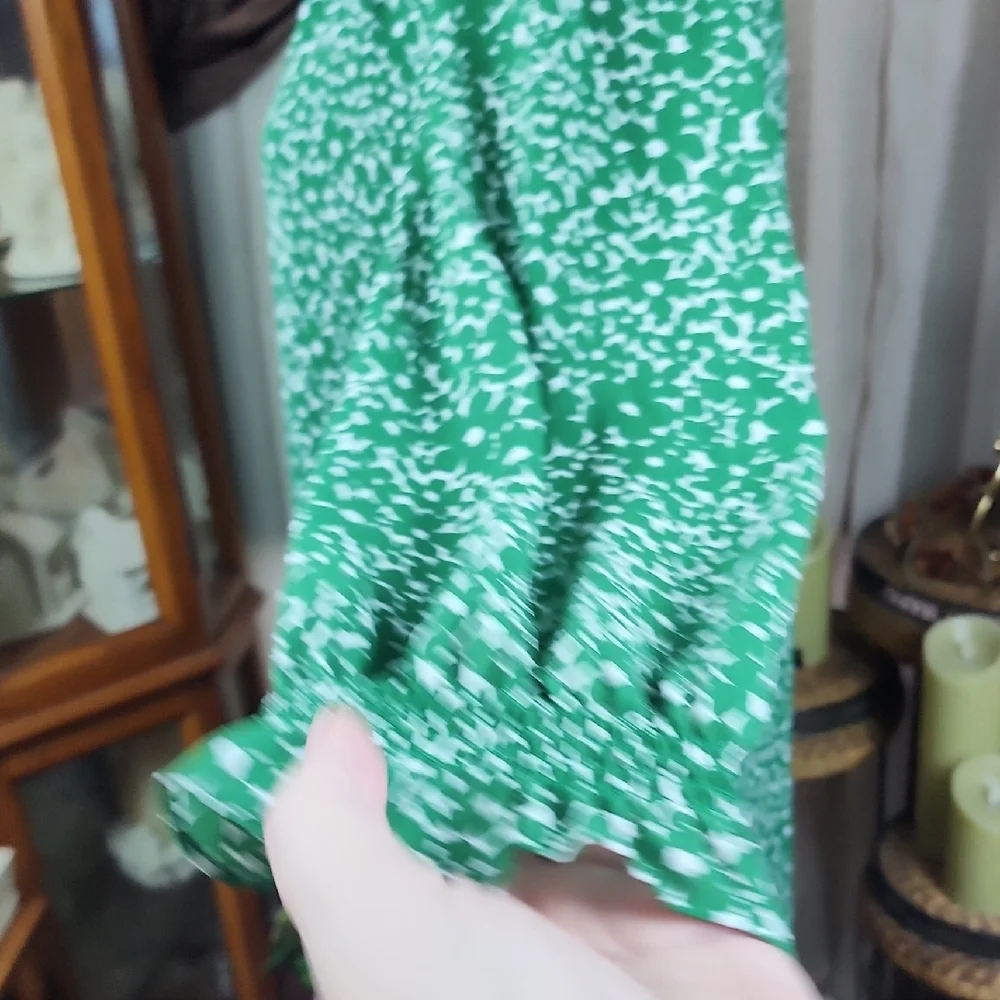 HOBBS LONDON | Elegant Green White Ditsy Floral Women's Mini Ruffle Dress | US 8 - Picture 5 of 12